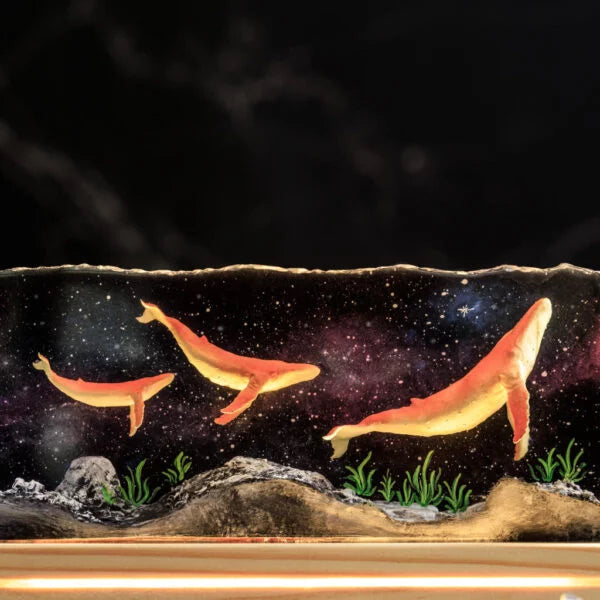 Universe Humpback Whale Epoxy Resin Lamp, Night Light - ArtFIGU