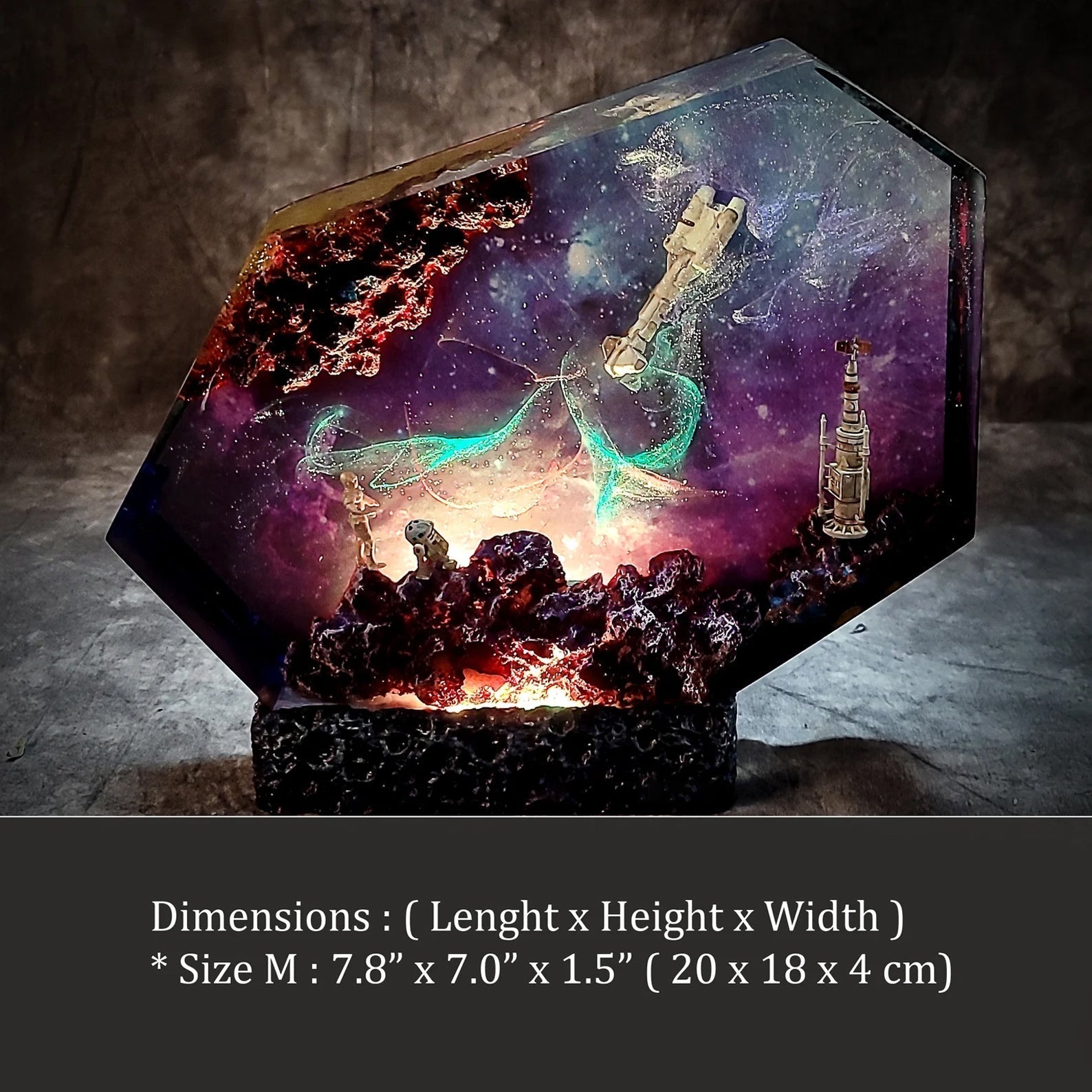 Star Wars Droid R5-D4 C-3PO Corvette Moisture Vaporators Galaxy Epoxy Resin Lamp - ArtFIGU